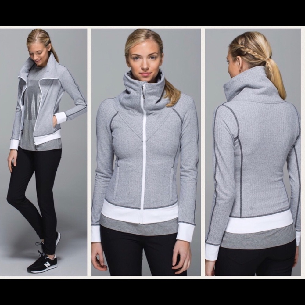 Lululemon Be Present Jacket in Ghost Herringbone